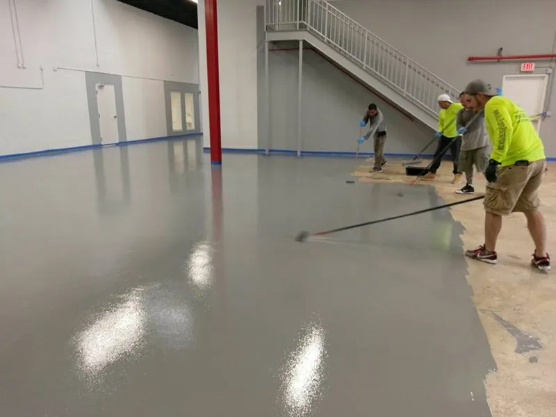 Gray epoxy install in progress