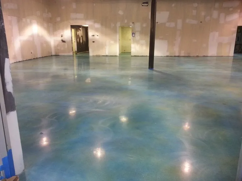Blue & green metallic epoxy