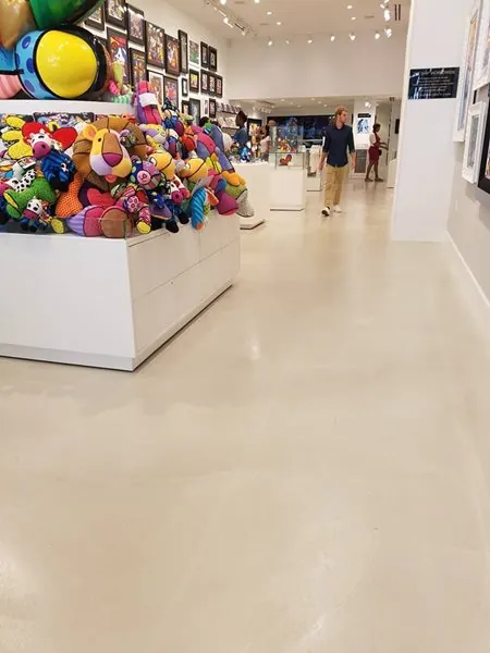 Bright white retail polished floor